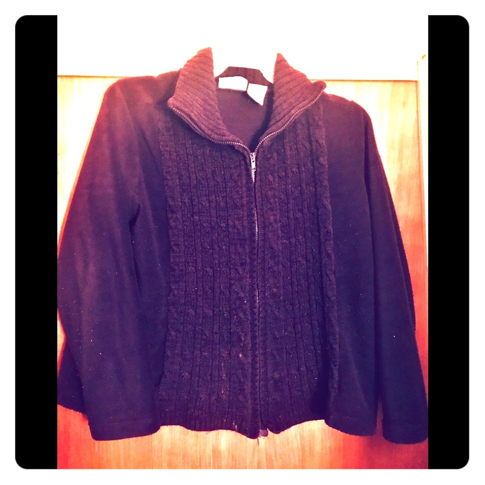 Basic Editions Zip-Up Sweater Jacket - image 1
